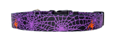 Spider Web Purple Dog Collar